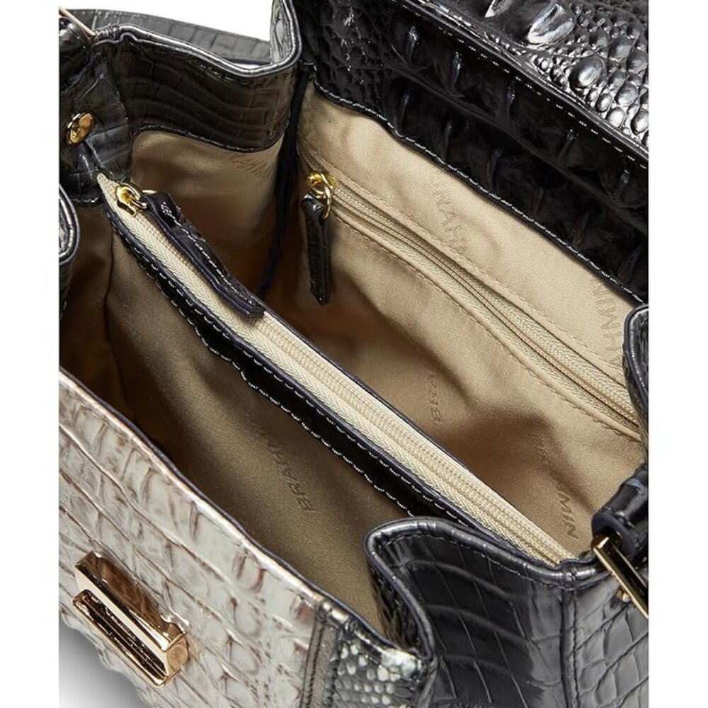 ✅ Brahmin MARGO CHARCOAL NOTTINGHAM Leather Satchel ✨NWT, COA, DUST BAG - Picture 6 of 16
